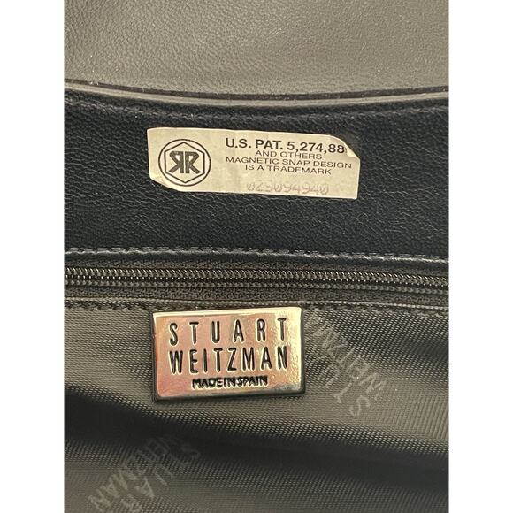 Stuart Weitzman Vintage Shoulder Bag Suede Navy Blue - Picture 8 of 10